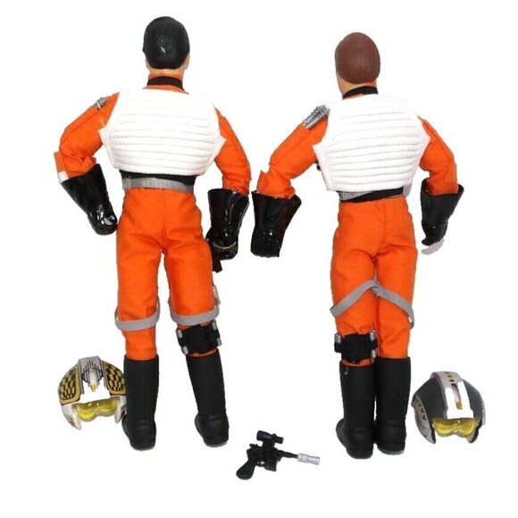 STARWARS Rebel Pilots 12" action figures Biggs & Wedge vintage HASBRO 1998 - Picture 2 of 2